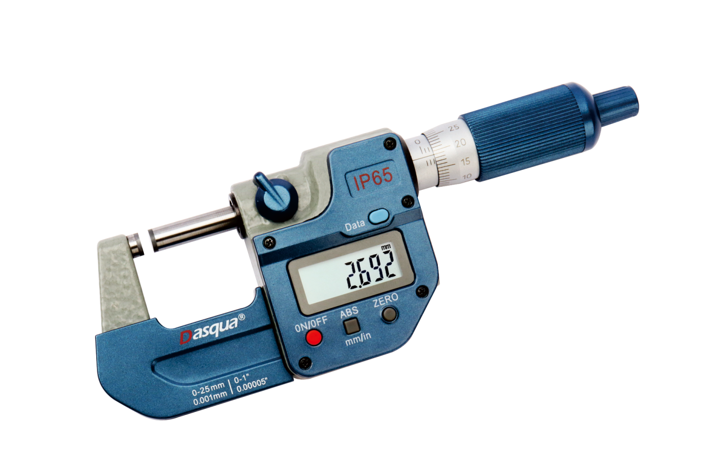 میکرومیخارج دیجیتال دسته فلزی ضد آب ( IP65سه دکمه) — 0-25mm/0-1